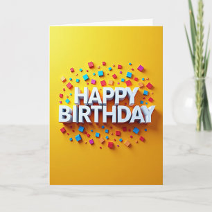 Carte de fête d'anniversaire Cube Burst