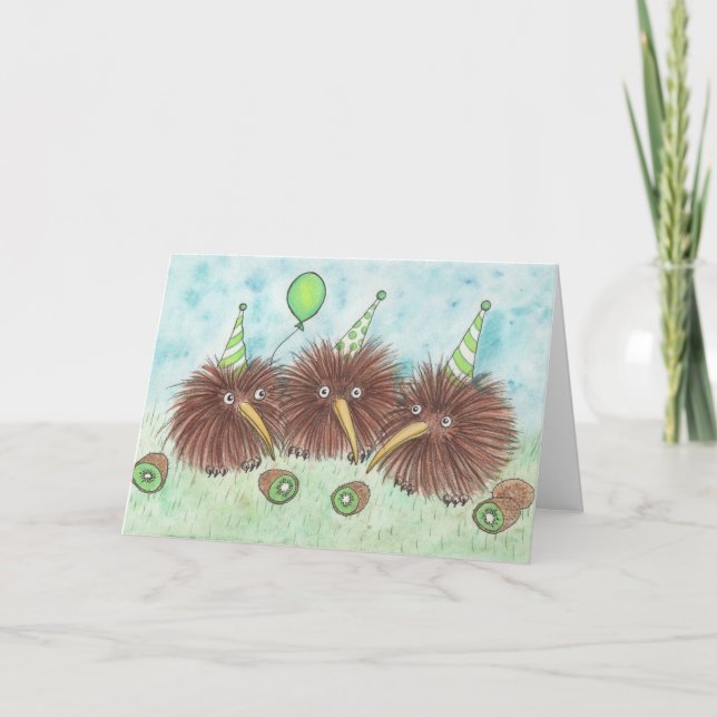Carte de fête d'anniversaire de Kiwi Bird (Devant)