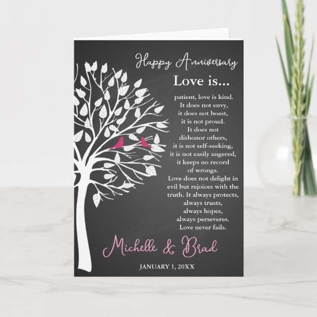 Carte de fête d'anniversaire de mariage Love is... (Devant)