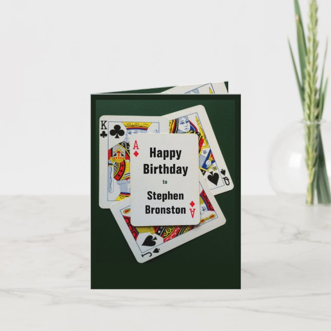 Carte de fête d'anniversaire de Poker (Devant)