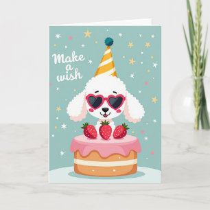 Carte de fête d'anniversaire pour un animal en pel
