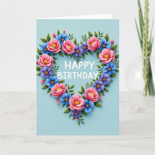 Carte de fête de floraison du cœur