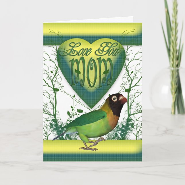 Carte de fête de la mère avec Inséparable (Devant)