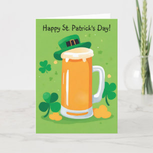 Carte de fête de la Saint-Patrick avec une chope d
