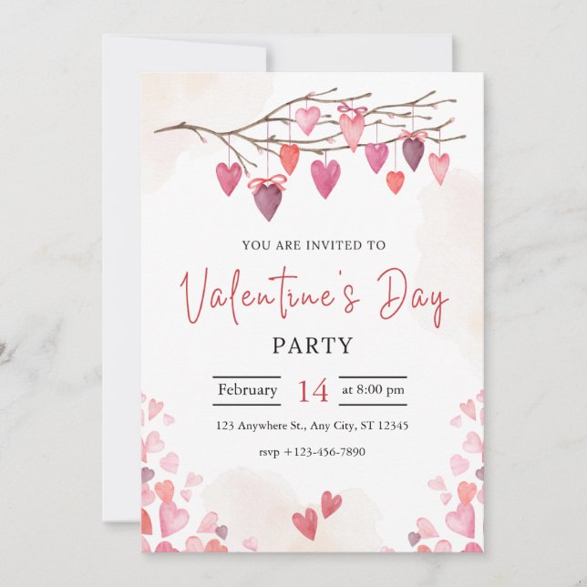 Carte de fête de la Saint-Valentin rose (Devant)