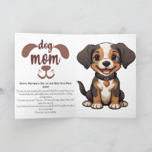 Carte de fête de maman de chien gris
