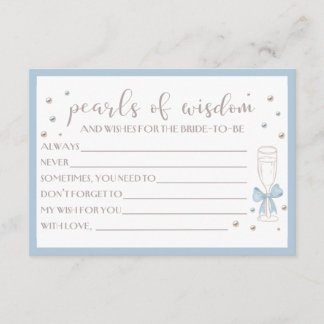 Carte de Fête de Mariage au Ruban Bleu Perles et P