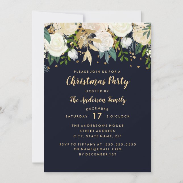 Carte de fête de Noël de la Parties scintillant fl (Devant)