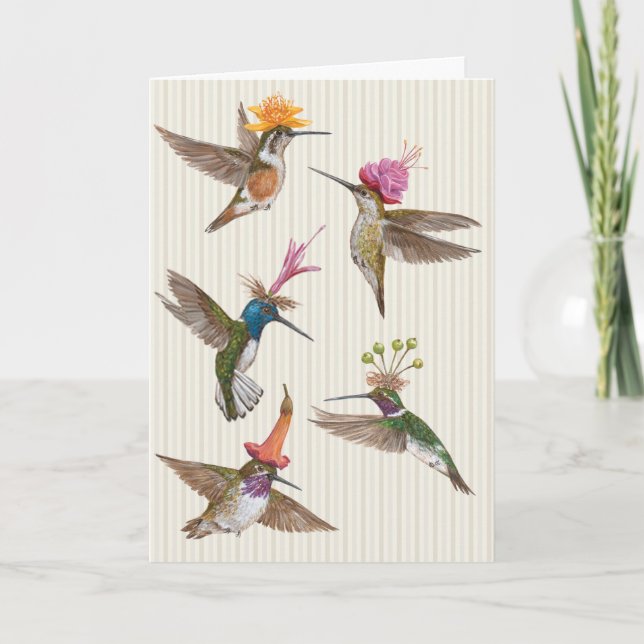 Carte de fête des colibris (Devant)