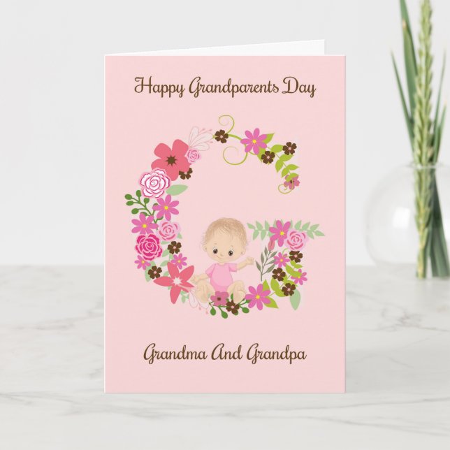 Carte de fête des grands-parents de la petite fill (Devant)