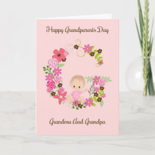 Carte de fête des grands-parents de la petite fill