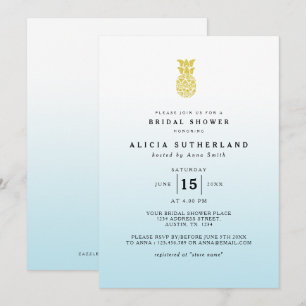 Carte de Fête des mariées Aqua Gold Parties scinti