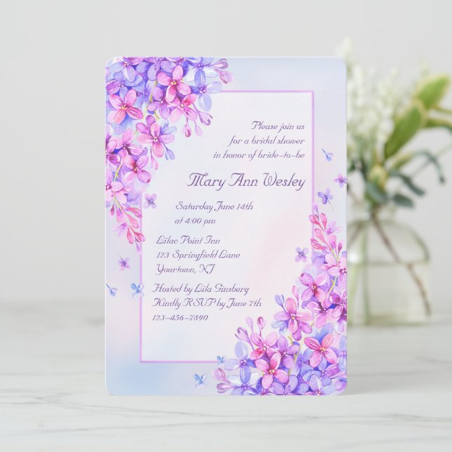 Carte de Fête des mariées de fleurs d'aquarelle vi (Debout devant)