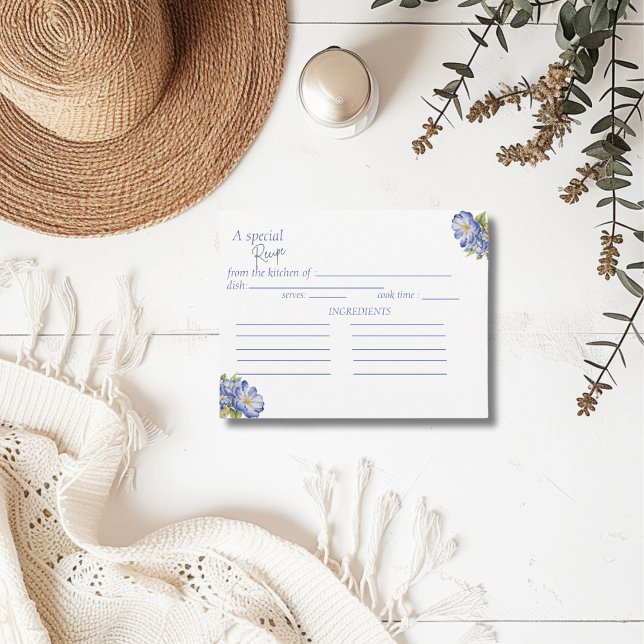 Carte de Fête des mariées Floral bleu moderne (Créateur téléchargé)