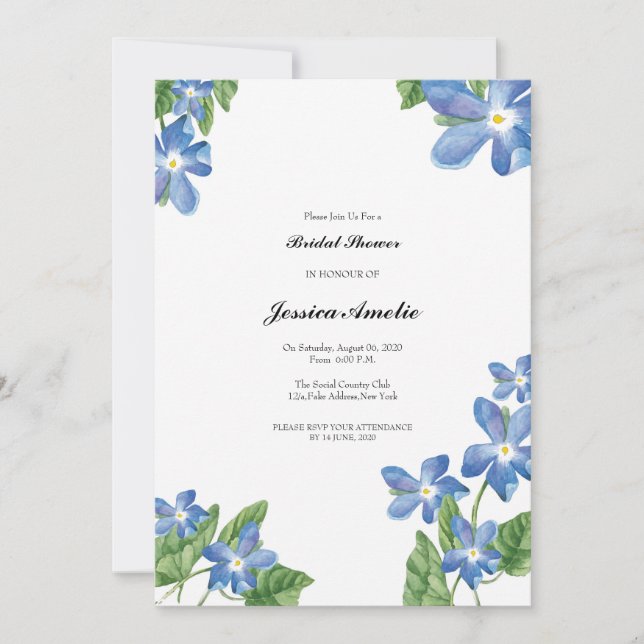 Carte de Fête des mariées florale Aquarelle (Devant)