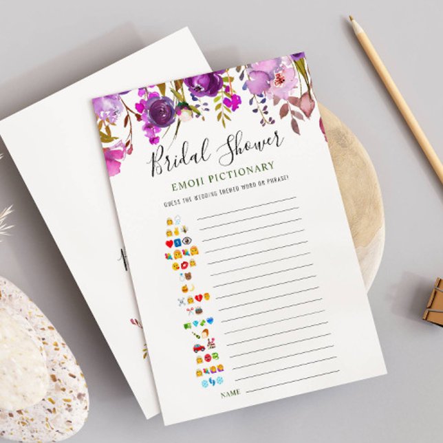 Carte de Fête des mariées florale violet violet Pe (Créateur téléchargé)