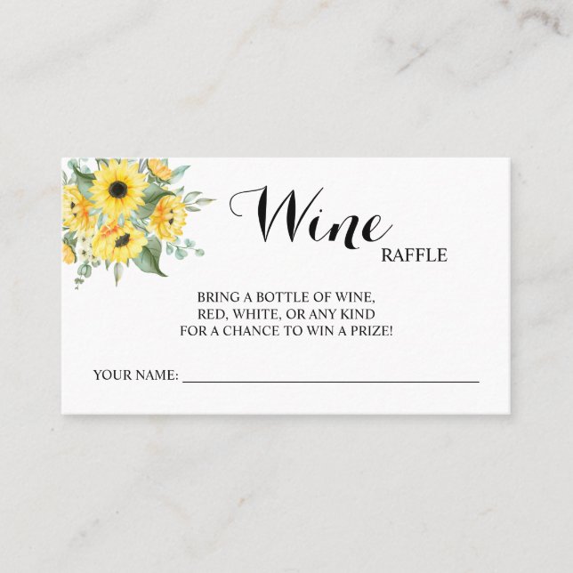 Carte de Fête des mariées Mariage Sunflower Wine R (Devant)