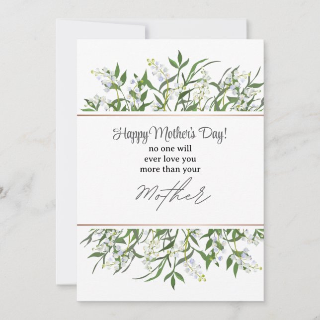 Carte de fête des mères à cadre floral vert (Devant)