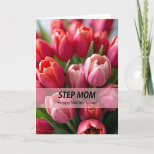 Carte de Fête des Mères à l'Amour avec Tulipes Ros