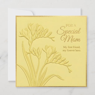 Carte de fête des mères à motif floral embossé
