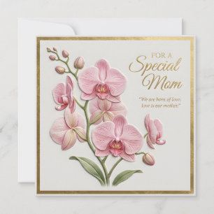 Carte de fête des mères à motif floral embossé