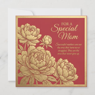 Carte de fête des mères à motif floral embossé