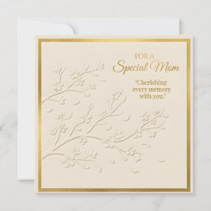Carte de fête des mères à motif floral embossé