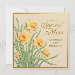 Carte de fête des mères à motif floral embossé