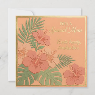Carte de fête des mères à motif floral embossé