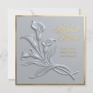 Carte de fête des mères à motif floral embossé