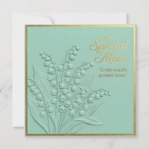 Carte de fête des mères à motif floral embossé