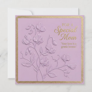 Carte de fête des mères à motif floral embossé