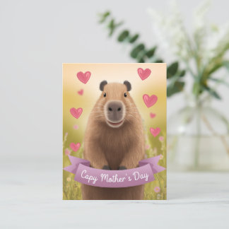 Carte de fête des mères amusante Mum mignonne Capy