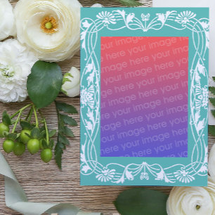 Carte de fête des mères Art nouveau fleurs blanche