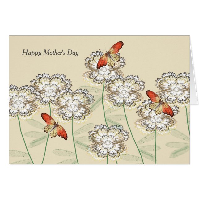 Carte de fête des mères avec de jolies fleurs numé (Devant horizontal)