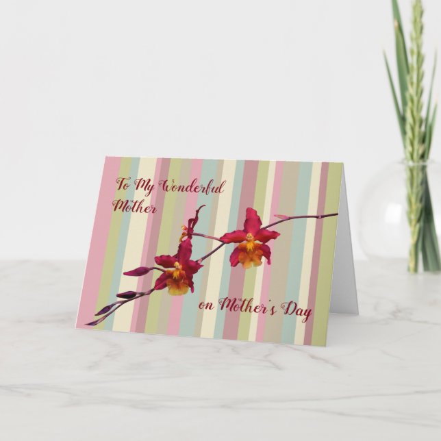 Carte de fête des mères avec des orchidées de cann (Devant)