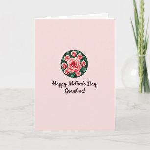 Carte de fête des mères avec emblème de rose