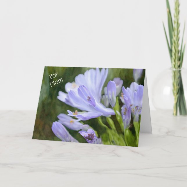 Carte de Fête des Mères avec fleurs violettes lila (Devant)