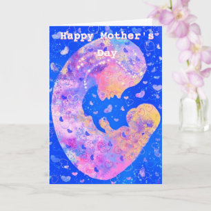 Carte de fête des mères avec mère et bébé - Amour