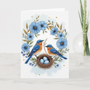 Carte de Fête des Mères Azure Birds Nest