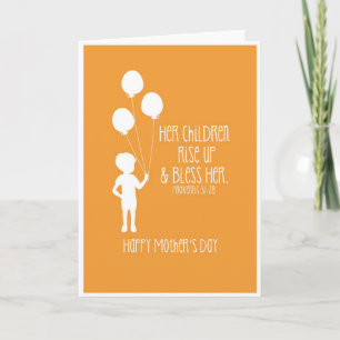 Carte de fête des mères Bible Verse Boy Silhouette