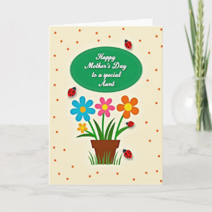 Carte de Fête des Mères Botanique avec Insectes