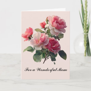 Carte de fête des mères Bouquet de roses Floral jo