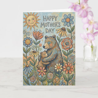 Carte de fête des mères "Câlins d'ours"