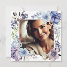Carte de fête des mères chic et florale avec photo