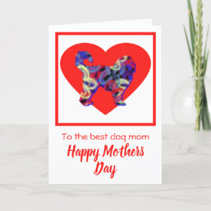 Carte de fête des mères de Cockapoo Dog Red Heart