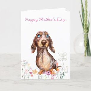 Carte de fête des mères de Dachshund