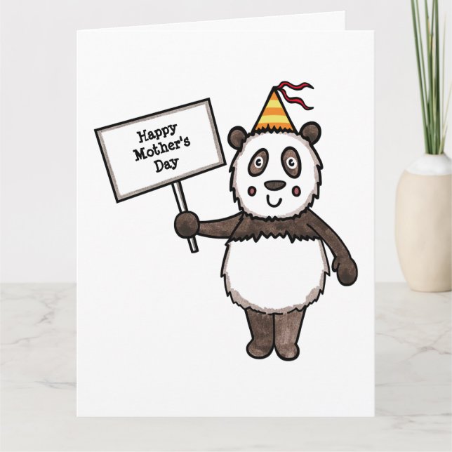 Carte de fête des mères de la fête du Panda person (Devant)
