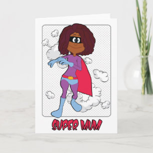 Carte de fête des mères de super-héros pour une su