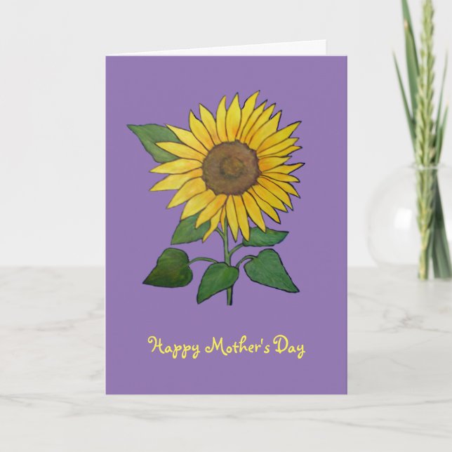 Carte de fête des mères de tournesol (Devant)